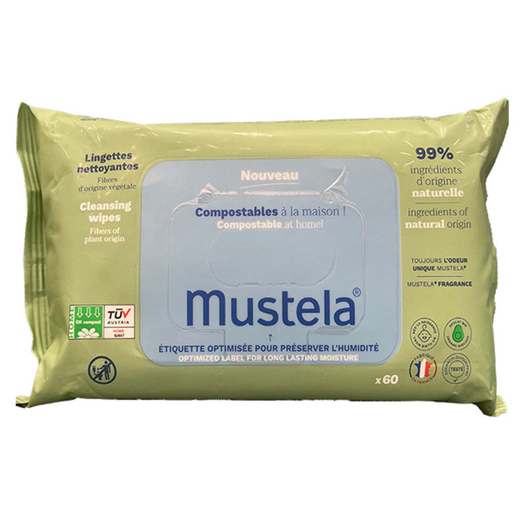 خرید اینترنتی دستمال مرطوب گیاهی موستلا ۶۰عددی